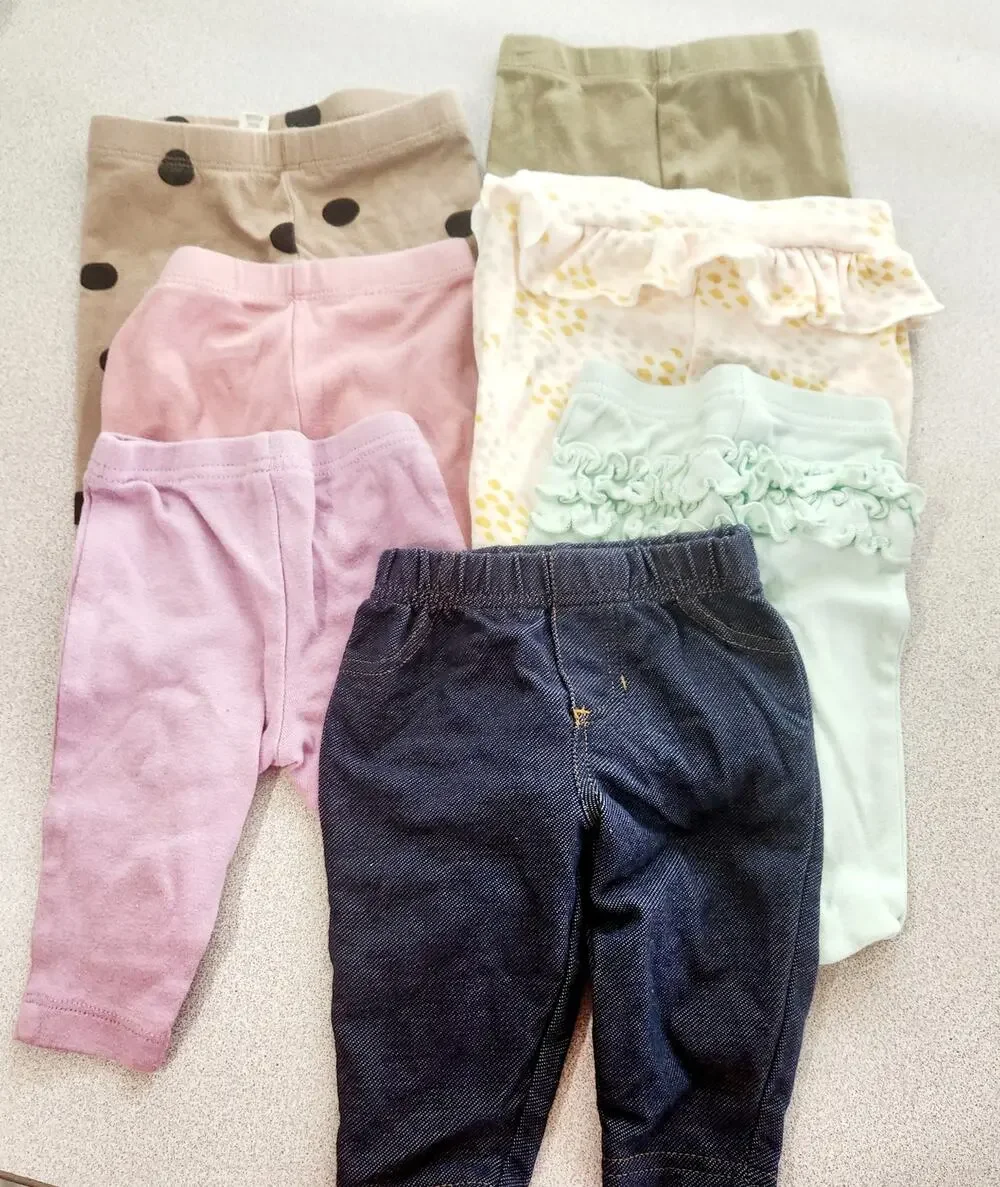 Mixed Lot 7 Items of Baby Girls Bottoms Size 0-3 Monthuiiiiii